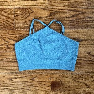 Amazon Heather Gray Halter Sports Bra